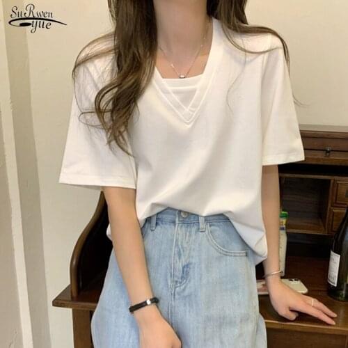 2021 Retro Ladies T-shirt Niche Comfort Cute Top Women Short-sleeved Youthful Vitality Loose Women T-shirts Chemisier Femme15568