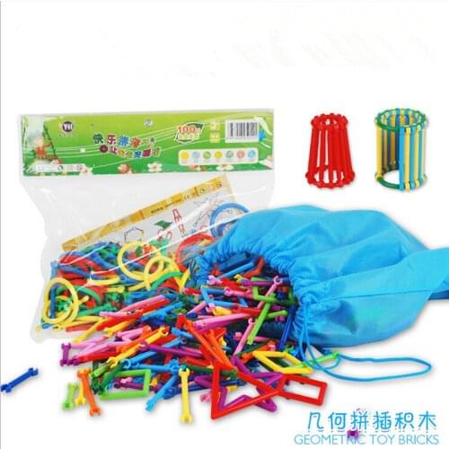 256Pcs/pack Baby Plastic Intelligence Sticks Educational Building Blocks Toys Handmade DIY Kids Early Learning Gifts