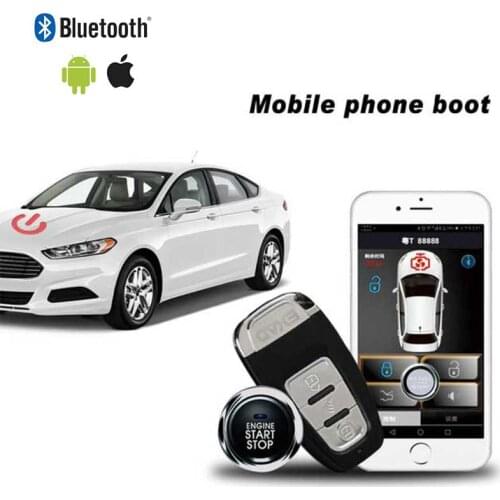 3-5M Auto Remote Start Mobile Phone Keyless Entry PKE Start Stop Button Ios/Android Car Alarm Systems Security Boost For Carro