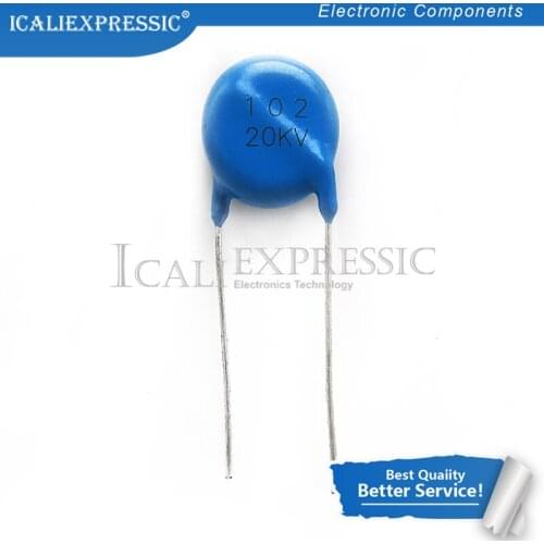 5PCS High voltage ceramic chip ceramic capacitor 20KV102 1000PF 1nF 102K 20KV 14.7MM In Stock