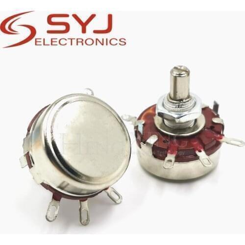 5pcs/lot WTH118 2W 1A Potentiometer 4.7k ohm WTH118-2W 4K7 Round Shaft Carbon Rotary Taper Potentiometer