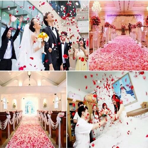 500/1000/3000pcs 5*5CM Artificial Rose Petal Colorful Wedding Romantic Silk Artificial Flower Marriage Decoration For Valentine