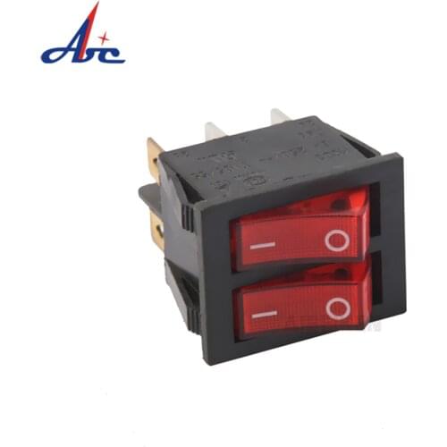 On-Off-Latching Rocker-Switch Double-Boat Light KCD2 with 20A Green Red Neon-Lamp 125VAC KCD2-2101
