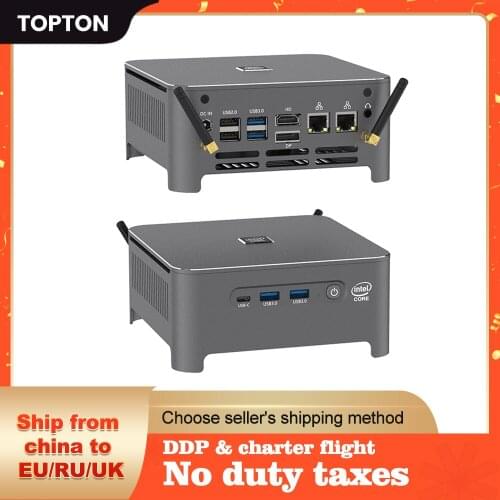 TOPTON Intel Mini PC Core i9 10980HK Xeon W-10885M 2Lans NUC Windows 10 2*DDR4 2*NVMe Gaming Desktop Computer