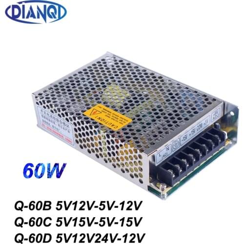 Quad output power supply 60W 5V 12V -5V -12V power suply Q-60B ac dc converter good quality