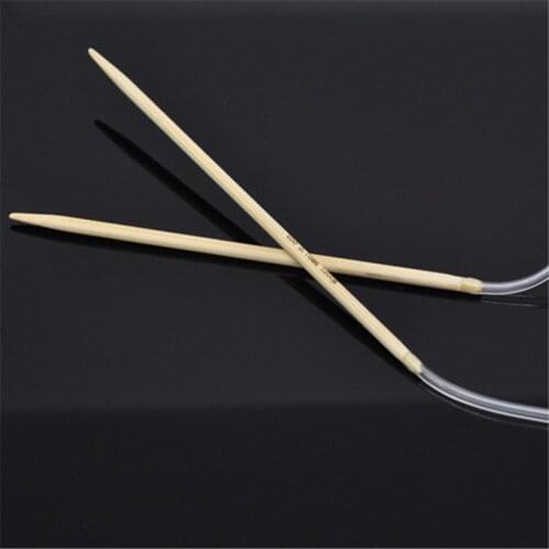 DoreenBeads Bamboo Circular Knitting Needles Transparent Tube Double Pointed Crochet Hooks Weave Craft 120cm Long,1Pair