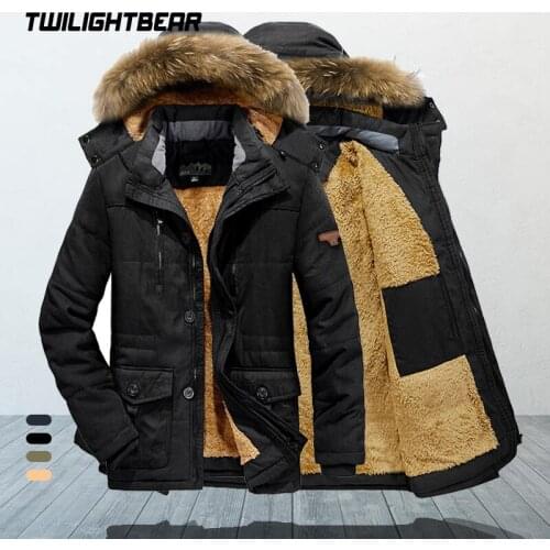 New Mens Winter Jacket Coat Oversize Male Parkas Fleece Fur Collar Thicken Warm Casual Parka Men Brand Man Overcoat 6XL BF7176