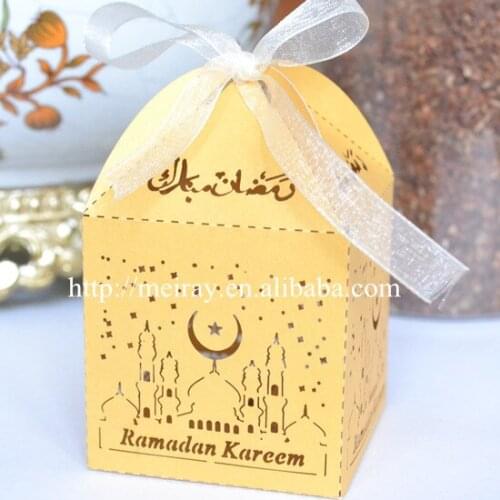 Laser cut ramadan gift box ramadan party decorations happy eid favor boxes
