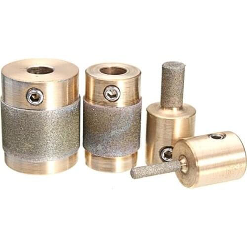 4pcs Grinding Bits Set Glass Grinder Head Schleifkopf MCB14 MCB18 MCB1 MCB34 Quality Brass + Chrome Plated Schleifmaschine