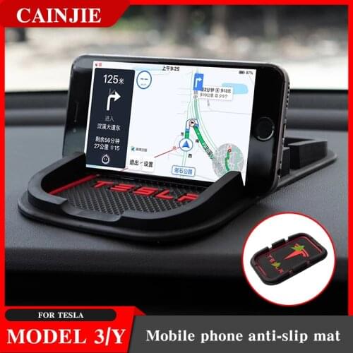 2021 Car Dashboard Non Slip Grip Pad For Tesla Model Y 3 S X Accessories Phone Holder Mat Anti-skid Slip Model3 Accessory