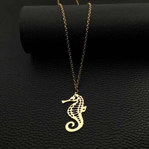 New Women Stainless Steel Jewelry Ocean Charm Seahorse Necklace Gift For Girl Drop Shipping Accepted YP6431