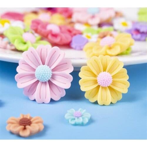 New resin flower beads for diy stud earrings hair clip Hairpin phone case decro jewelry making accessories material 50pcs/lot