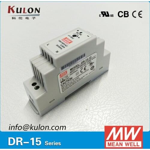 Original Meanwell DR-15-5 12W 5V 2.4A Industrial DIN Rail mounted Power Supply UL TUV CB EMC CE