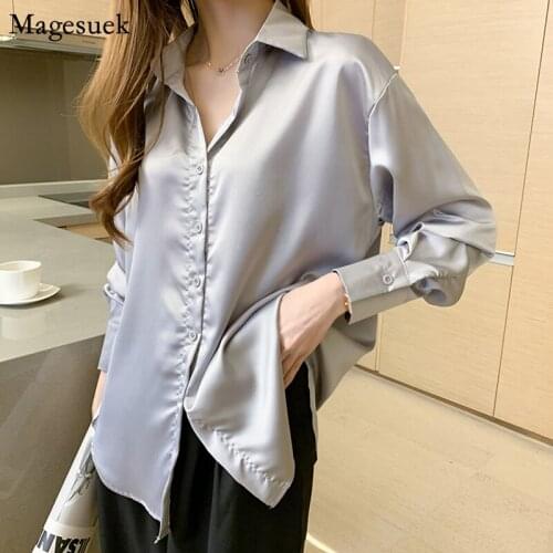 Autumn Long Sleeve Chiffon Blouse Women Turn-down Collar Loose Women Shirts White Blouses Women Casual Womens Tops Blusas 10541
