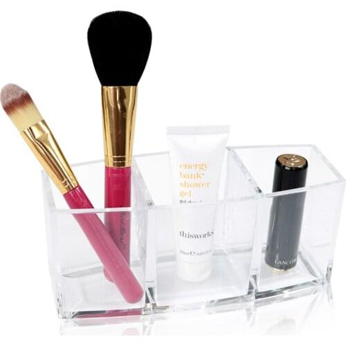 Plastic Makeup Organizer Makeup Brush box Cosmetic Storage Makeup Brush Holder Clear PS Storage Box