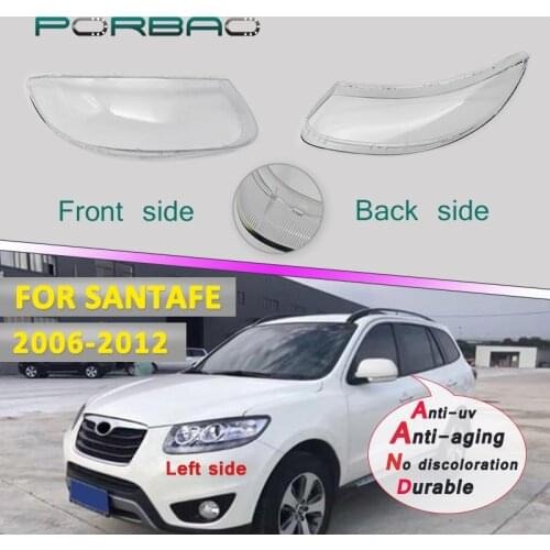 Headlight Transparent Glass Lens Cover for SANTAFE Headlamp Clear Shell-Cover 06-12 Replacement DIY