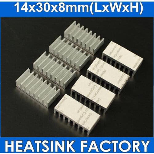 50Pcs/Lot 14x30x8mm CPU Radiator Heatsink With Thermally Conductive Adhesive Tape