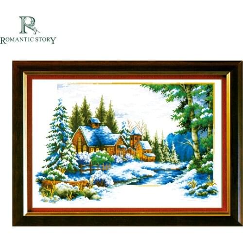 Romantic Story Four Seasons Winter Scenery Home Decoration Cross Stitch Handmade Needlework DMC Cross-Stitch For Embroidery Kits