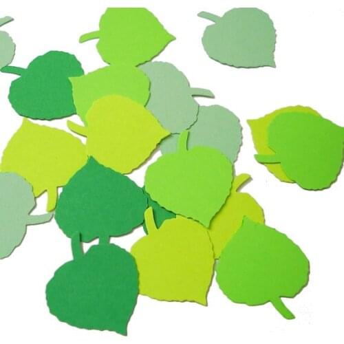 Mixed green grape leaft confettis Baby Shower wedding bridal Party Decorations table scatters scrapbooking