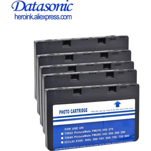 Datasonic 5Pcs Compatible ink Cartridge T5852 E-5852 for Epson Picture Mate PM210 PM250 PM270 PM235 PM215