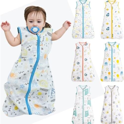 Newborn Zipper Sleepsack Wrap Baby Sleeveless Sleeping Bag Summer Sleep Sacks for Baby Boys Girls Slaapzak Saco De Dormir