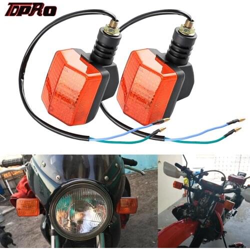 TDPRO 2pcs Universal Motorcycle Turn Signal Lamp Signals Indicators Light Amber For Honda CG125 CB125 CBT Suzuki Pit Dirt Bike