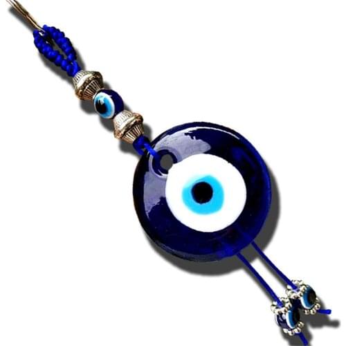 Turkish Blue Key Chain Bag Hanging Glass Eye Resin Beads Hand-Woven Full Diamond Palm Elephant Lantern Scripture Anchor Pendants