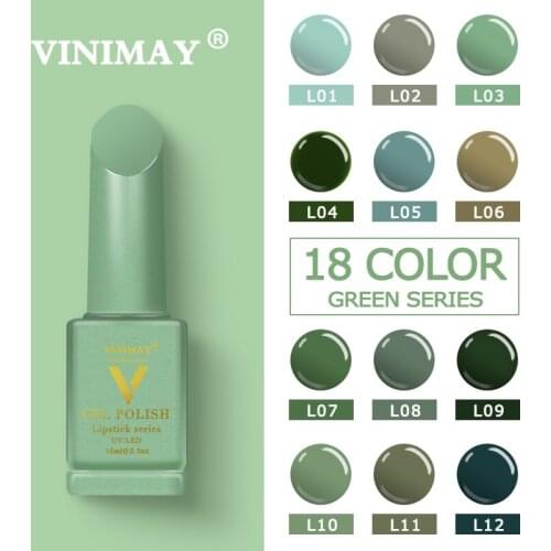 VINIMAY 18 Color Avocado Green Gel Nail Polish UV Nail Gel Lak Primer Soak Off Nail Art Design Lacque Nail Gel Varnish Gelpolish