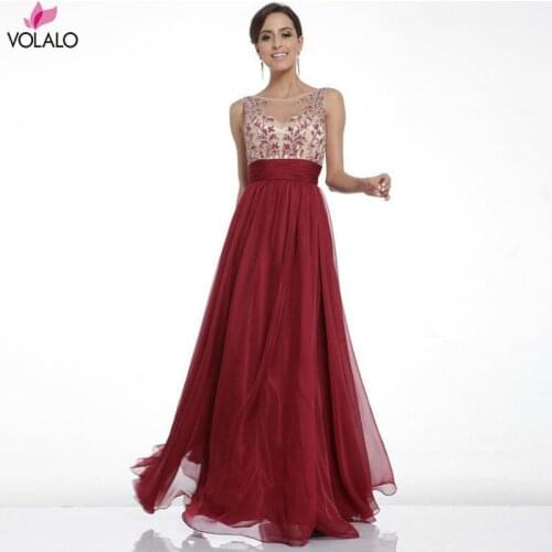 VOLALO Womens Elegant Sleeveless Square Neck Lace Embroidery Swing Ankle Length Dress Robe Vestidos Evening Party Long Dresses