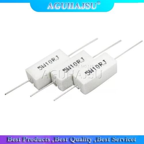 10pcs 5W Cement resistance 0.1 ~ 10k ohm 5% 0.22 0.33 0.5 1 10 100 1K 10K ohm 0.1R 0.22R 0.33R 0.5R 1R 10R 100R