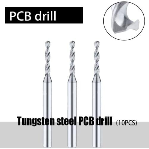 10PCS PCB Tungsten Steel Drill Bit Alloy Twist Drill High Precision And Durable Suitable For A Variety Of Materials 0.1-2.0mm
