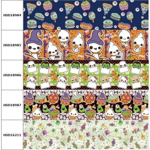 10yard New Arrival Halloween Festival Printed Grosgrain Ribbon Accessory Hairbow Headwear Decoration DIY Wholesale OEM 38MM 75MM