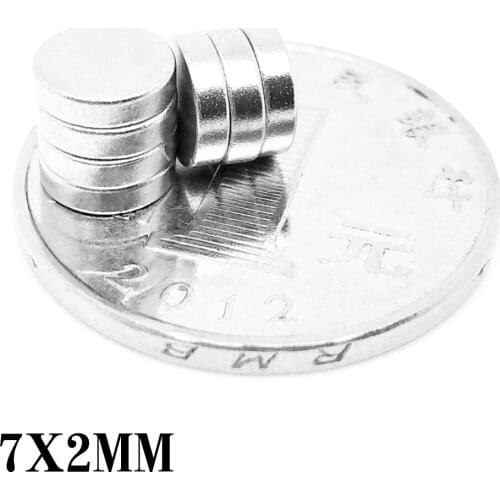 20/50/100/200/500PCS 7*2 mm Disc Rare Earth Magnet 7x2mm N35 Small Round NdFeB Magnet 7x2 Strong Powerful Magnetic Magnets