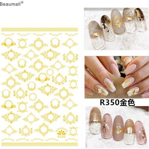 3D gold/silver Nails Art Manicure Back Glue Decal Decorations Nail Sticker For Nails Tips Beauty