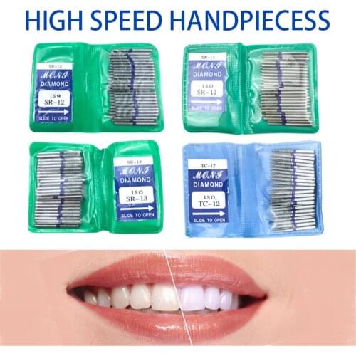 50pcs Dental Diamond FG High Speed Burs SR series for teeth polishing 1.6mm