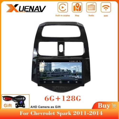 Car radio DVD GPS navigation Multimedia player with carplay Car Radio Stereo Player 6G 128G For Chevrolet Spark 2011-2014