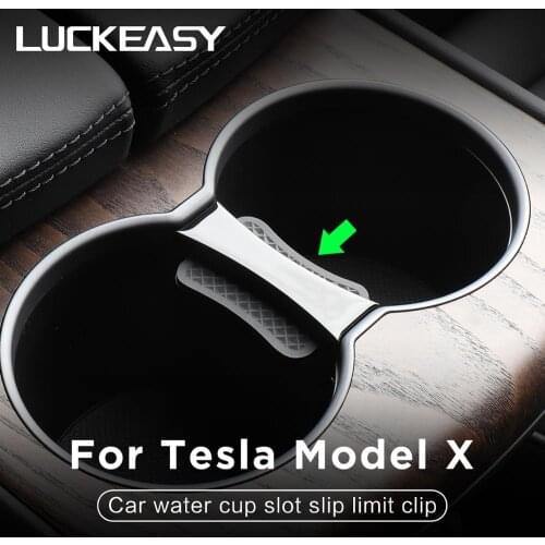 LUCKEASY Car Water Cup Slot Slip Limit Clip For Tesla Model X Model S 2017-2021 ABS Car Cup Holder Limiter