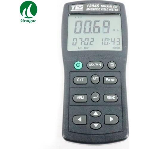 Free Shipping TES-1394S EMF Tester Data Hold Function ElectroMagnetic Field Tester with RS-232