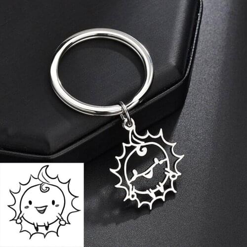 HUHUI Custom Childrens Drawing Keychain Kids Art Personalized Draw Hollow Keyring Stainless Steel Unisex Jewelry Family Gift