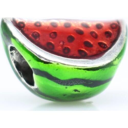 1pcs New Original Silver Beads Fit Charms Watermelon DIY Fruit Bead Charm Bracelets & Bangles Jewelry beads ENM537