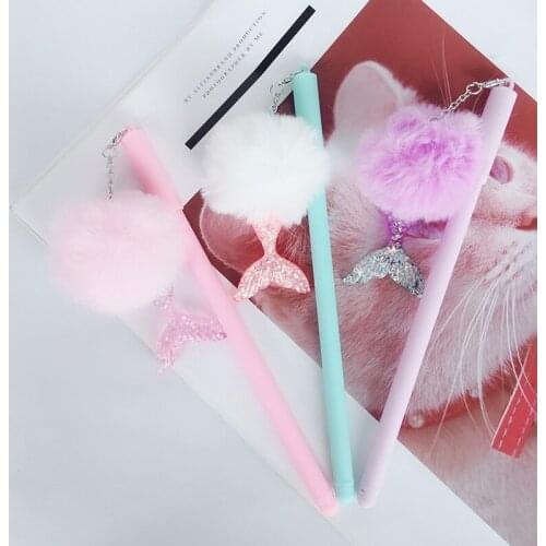 36 Pcs Gel Pens Kawai Pendant The Little Mermaid Black Colored Gel-inkpens for Writing Cute Stationery Office School Supplies