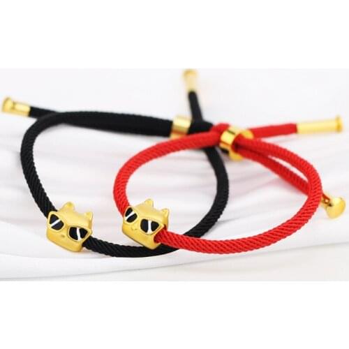 Hot sale 999 24K Yellow Gold Bracelet 3D 999 Gold Cool Dog Bracelet