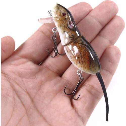 6.3cm10.5g Artificial Jointed Fishing Lure Plastic Mouse Lure Swimbait Rat Fishing Bait for pike bass With Hook Fishing Tackle