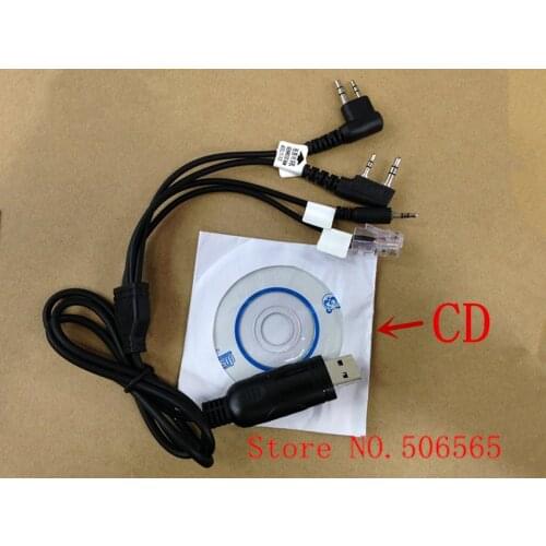 Honghuismart Four in One two way radio/car radios USB programme cable with CD for KENWOOD ,BAOFENG ,MOTOROLA,HYT etc