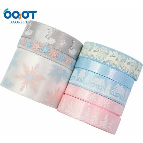 5 Yard Ribbon Christmas Ribbon Snowflake Carnival Gift Box Packaging Ribbon Festive Scene Decoration Ribbon Ribbon