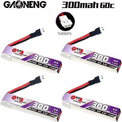 1-10Pcs GNB 1S 300mAh Max 120C HV Lipo Battery for US65 UK65 Inductrix Beta65S URUAV UR65 Mobula7 Tiny Whoop Drone 51005 Plug