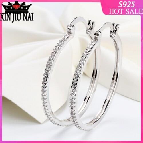 Exaggerated large earrings circle metal earrings temperament Korean earrings sterling silver needle hypoallergenic ear jewelry