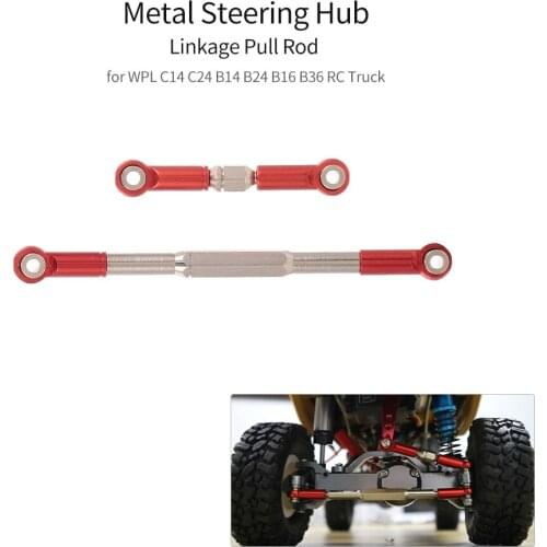 Steering Hub Linkage Pull Rod Metal for WPL C14 C24 B14 B24 B16 B36 RC Truck RC Crawler Off-road Semi-truck