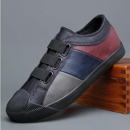 Mens Casual flats Shoes Winter Outdoor Waterproof Warm Sneakers Non-slip Rubber loafers Male snow winter boots fur A21-80