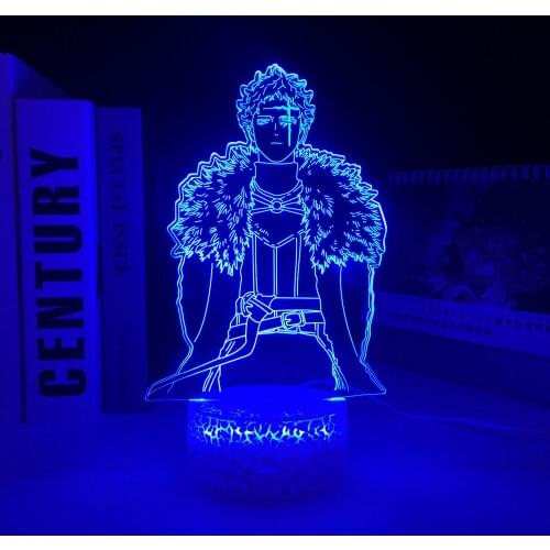 Black Clover Anime Zenon 3D White Crake Base Night Light for Bedroom Decor Nightlight Birthday Gift Room Dropship Table Light